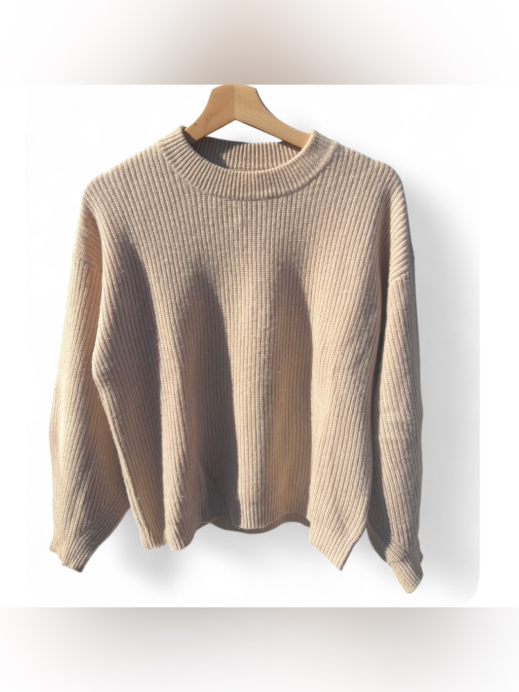 The Curated Chunky Crew Cashmere Sweater In Panna Cotta Size Xs Euc — image 2 of 6